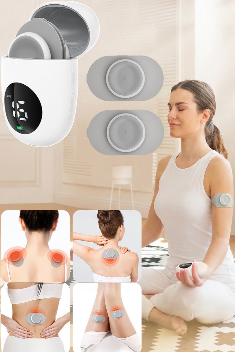 فارون جهاز تدليك صغير بتقنية التحفيز الكهربائي للعضلات (EMS) يعمل بالتيار الدقيق، وجهاز تدليك نقاط الوخز بالإبر بتقنية التحفيز الكهربائي للعضلات (EMS) لتصريف اللمف، ووسادة تدليك بتقنية التحفيز الكهربائي للأعصاب عبر الجلد (TENS)، وجهاز تدليك كهربائي صغير محمول لاسلكي بتقنية التحفيز الكهربائي للعضلات (EMS) لتخفيف الألم - Image 1